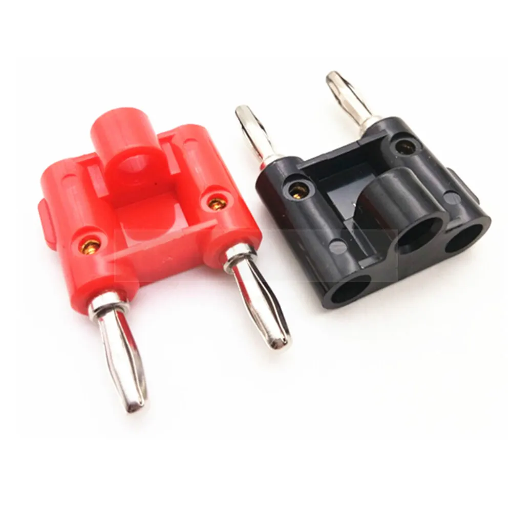 2 шт./лот двухрядный 4 мм разъем типа банан адаптер двухпозиционная аудиовилка