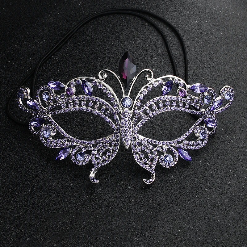 

NPASON 2020 Fashion Butterfly Austrian Crystal Stone Masquerade Ball Women Masks Girls Ladies Wedding Face Jewelry for Party