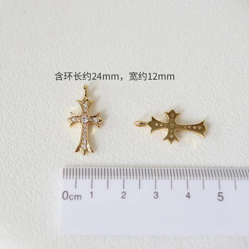 

Cross Retro Set With Diamond European And American Antique Gold Plated Jewelry Necklace Pendant Diy Accessories Men And Women Ma