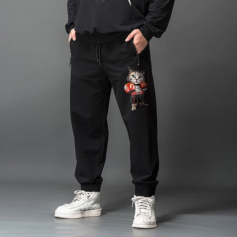 Мужские свободные повседневные брюки большие размеры осень и зима мужские