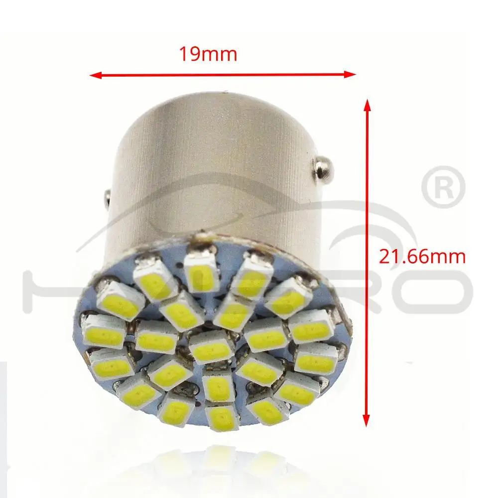 1156 BA15S 1157 BAY15D P21W 1206 22SMD Белый Автомобильный светодиодный стоп-сигнал, стояночный светильник, Автомобильный светодиодный фонарь, задний фонарь, 12 В постоянного тока