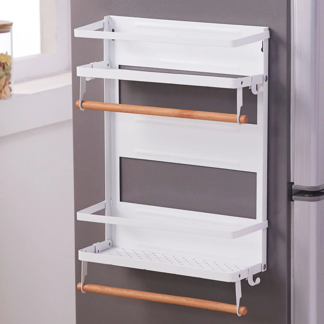 Складная магнитная полка для хранения холодильника держатель полки белый|Полки