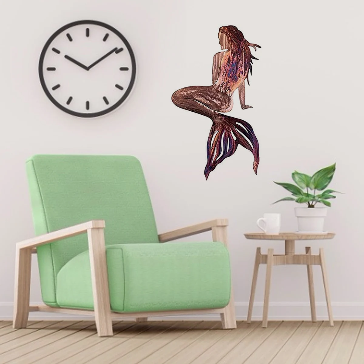 

Mermaid Metal Art Wall Decor Outdoor Garden Wrought Iron Mermaid Handmade Creative Craft Panels Bathroom Hanging Decoration