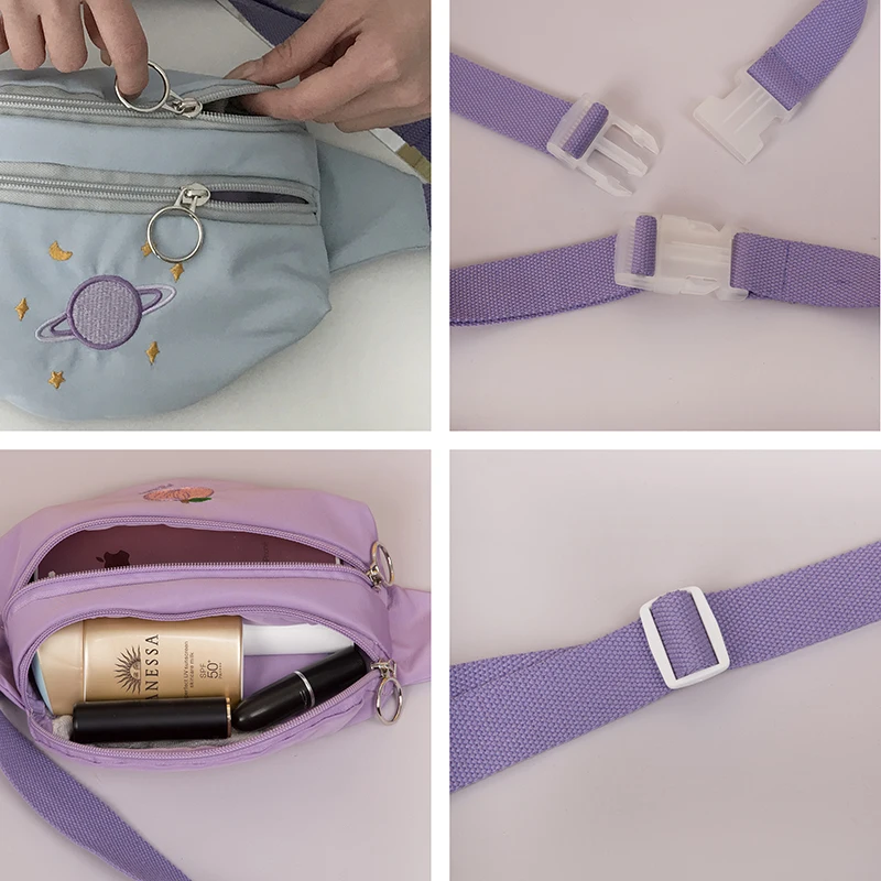 Kawaii поясная сумка для женщин забавная карамельных цветов Мультяшные сумки на