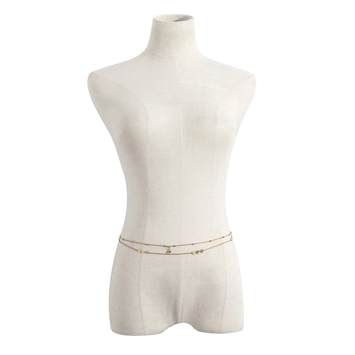 

IngeSight.Z Multi Layered Copper Sequins Bead Chain Harness Belly Chain Small Ball Pendant Women Sexy Waist Chain Body Jewelry