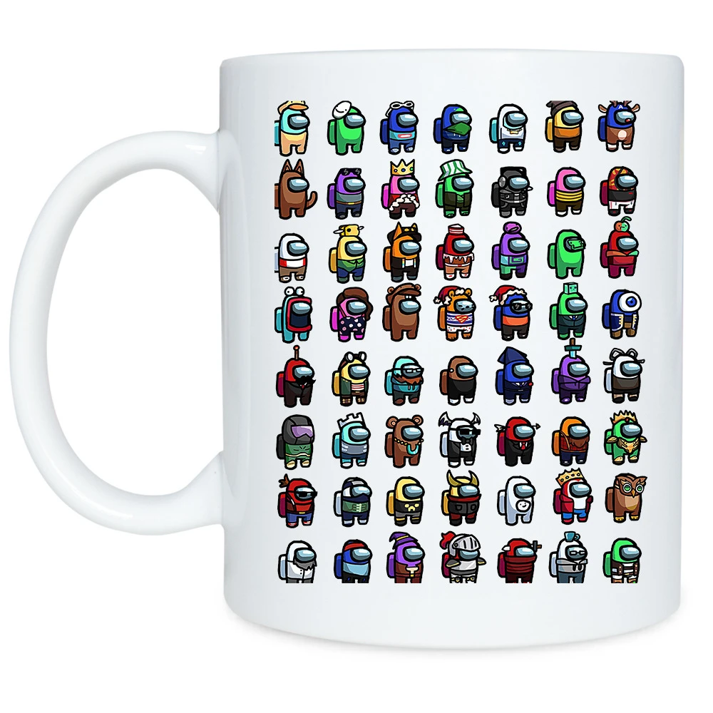 

300ml Among Us Ceramic Coffee Mug Cartoon Impostor Crewmate Printed Water Milk Tea Latte Coffee Mugs Home Office Drinkware Cup