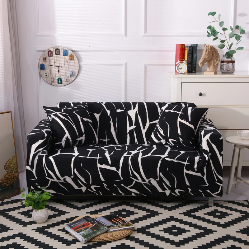 Растягивающийся чехол на диван с цветочным принтом эластичный для дивана в