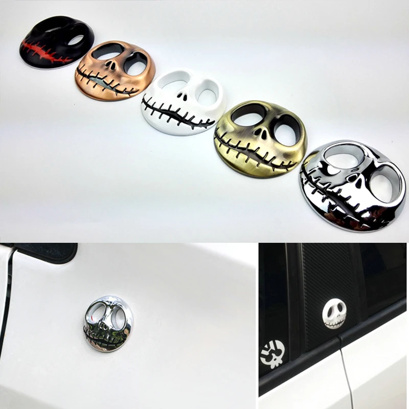 3D Metal Car Badge Emblem Sticker Pumpkin King Jack Skellington Skull Auto Motorcycle Stickers Decal WaterProof Accessories | Автомобили и