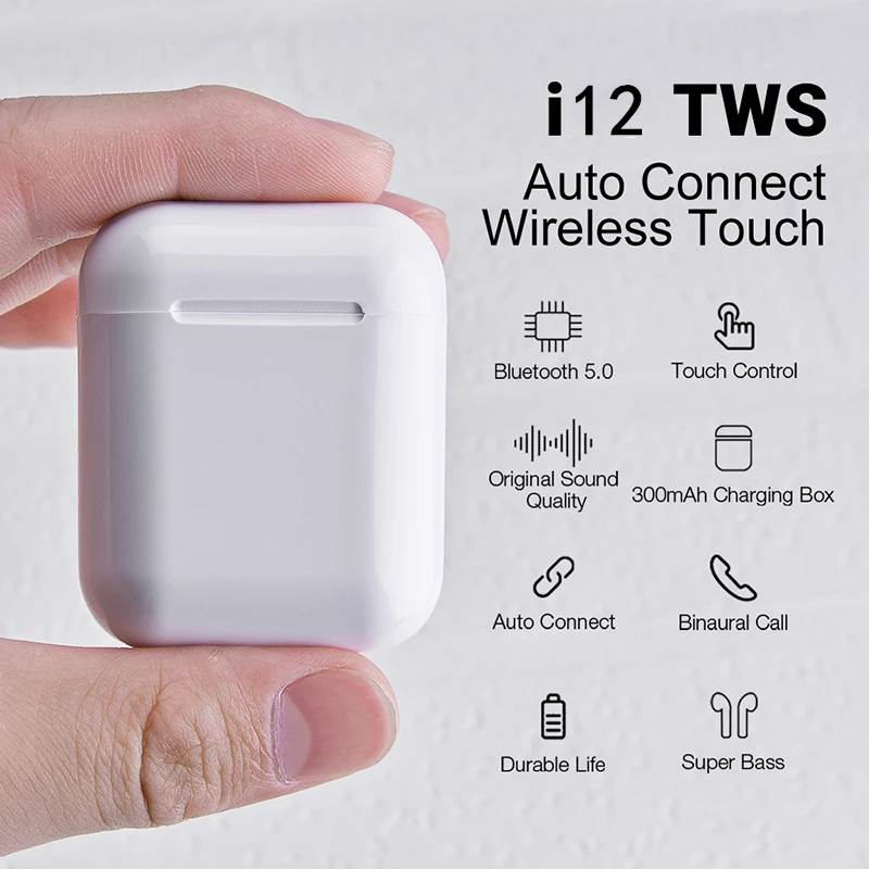 Оригинальный i12 наушники вкладыши TWS с Беспроводной Bluetooth 5 0 Спортивный Пот