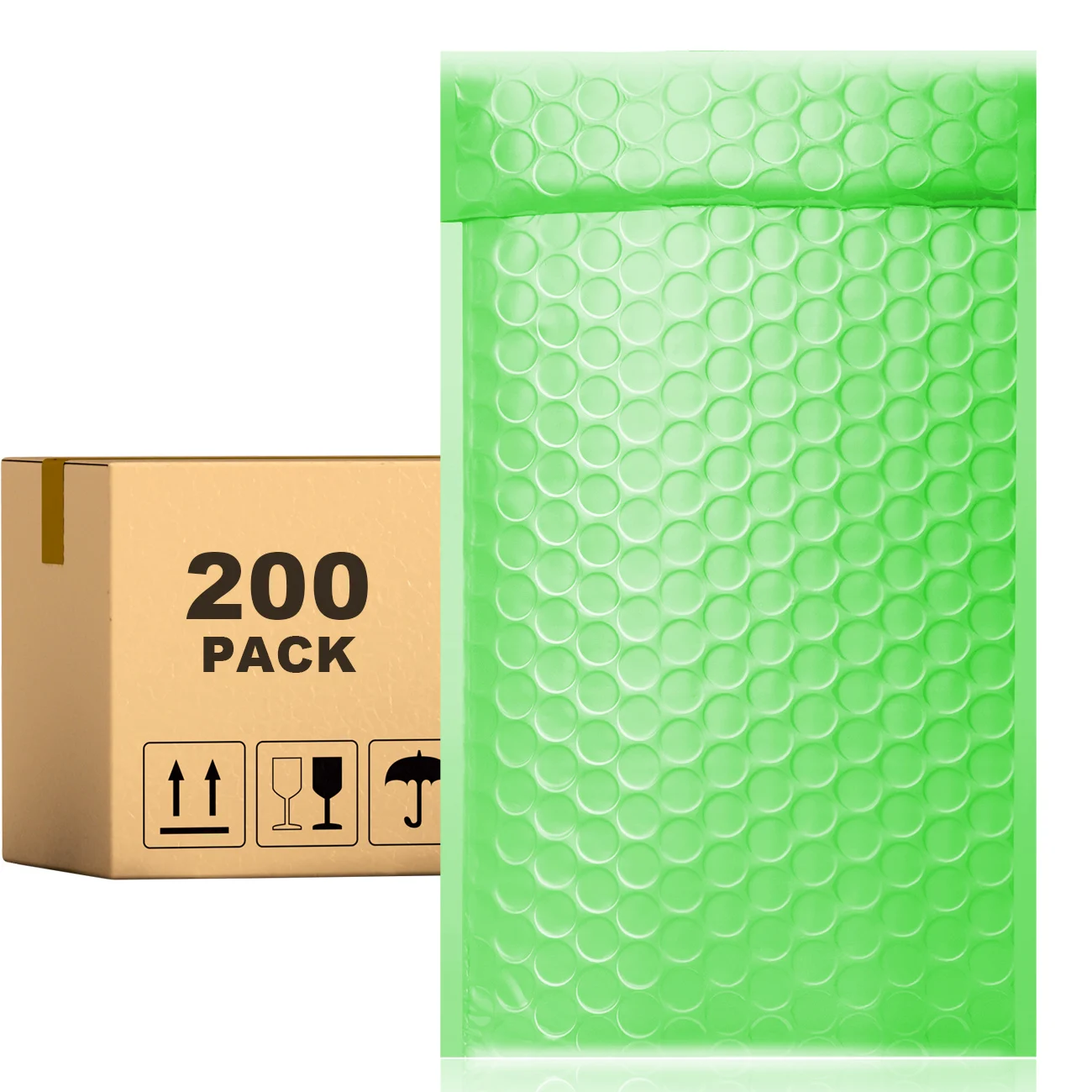

Конверты PACKAPRO с полиэтиленовыми пузырьками, 7x10 зеленых вкладышей, 200 шт. для упаковки, отправки, доставки