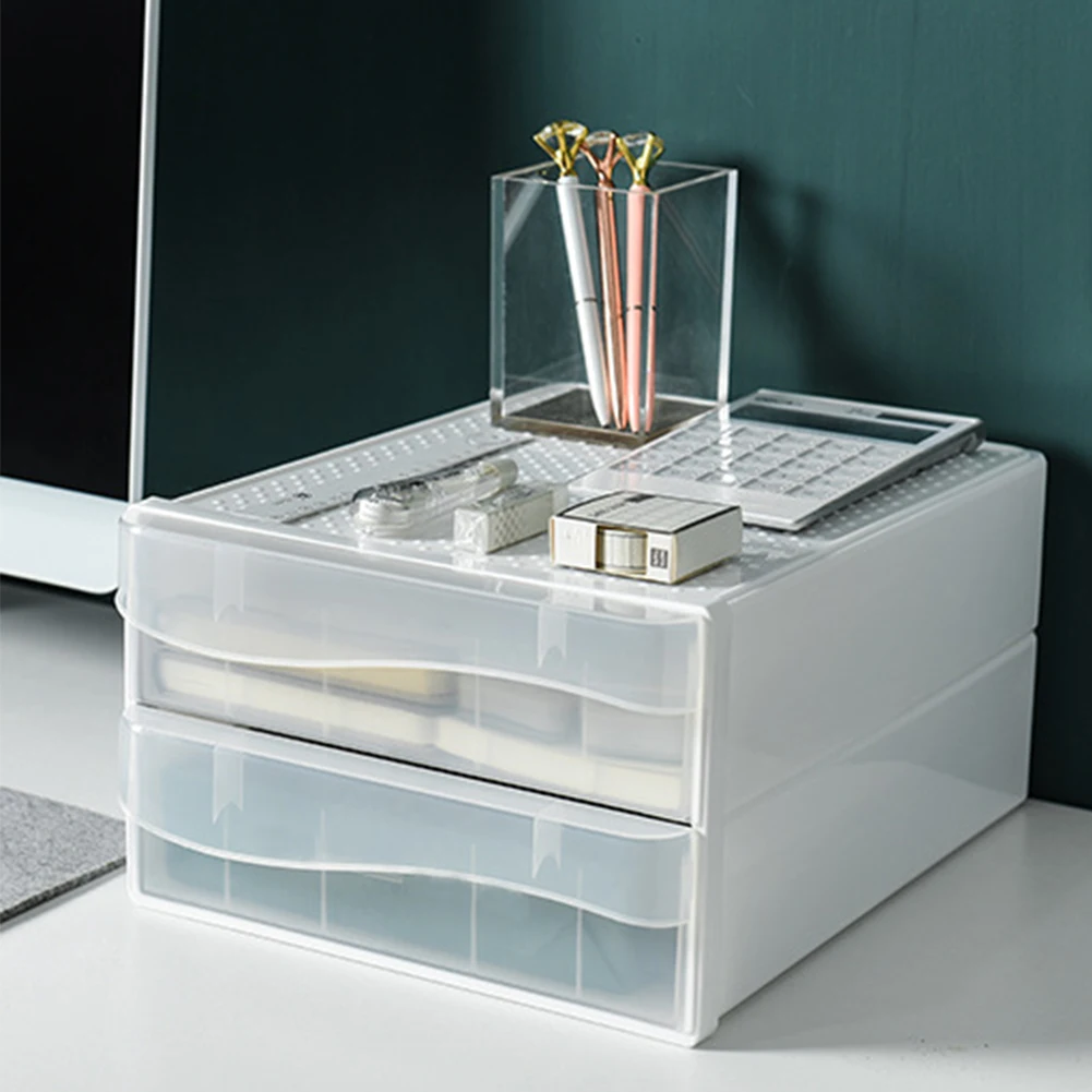 

A4 Office Desktop Storage Box Cards Pens Double Layer Multifunction Nordic Style Paper Documents Pencils School Home Drawer Type