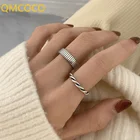 QMCOCO нестандартный дизайн 925 Серебряные кольца для женщин новые модные креативные геометрические серебряные женские ювелирные изделия подарки