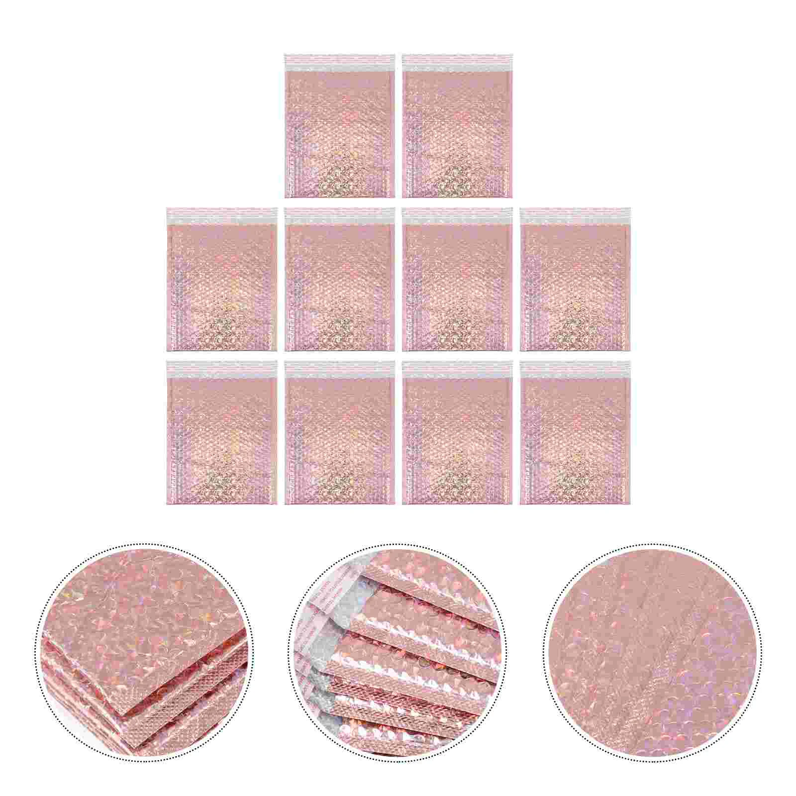 

10 шт. водонепроницаемых упаковочных пакетов, экспресс-пакеты, пакеты для доставки (розовое золото)