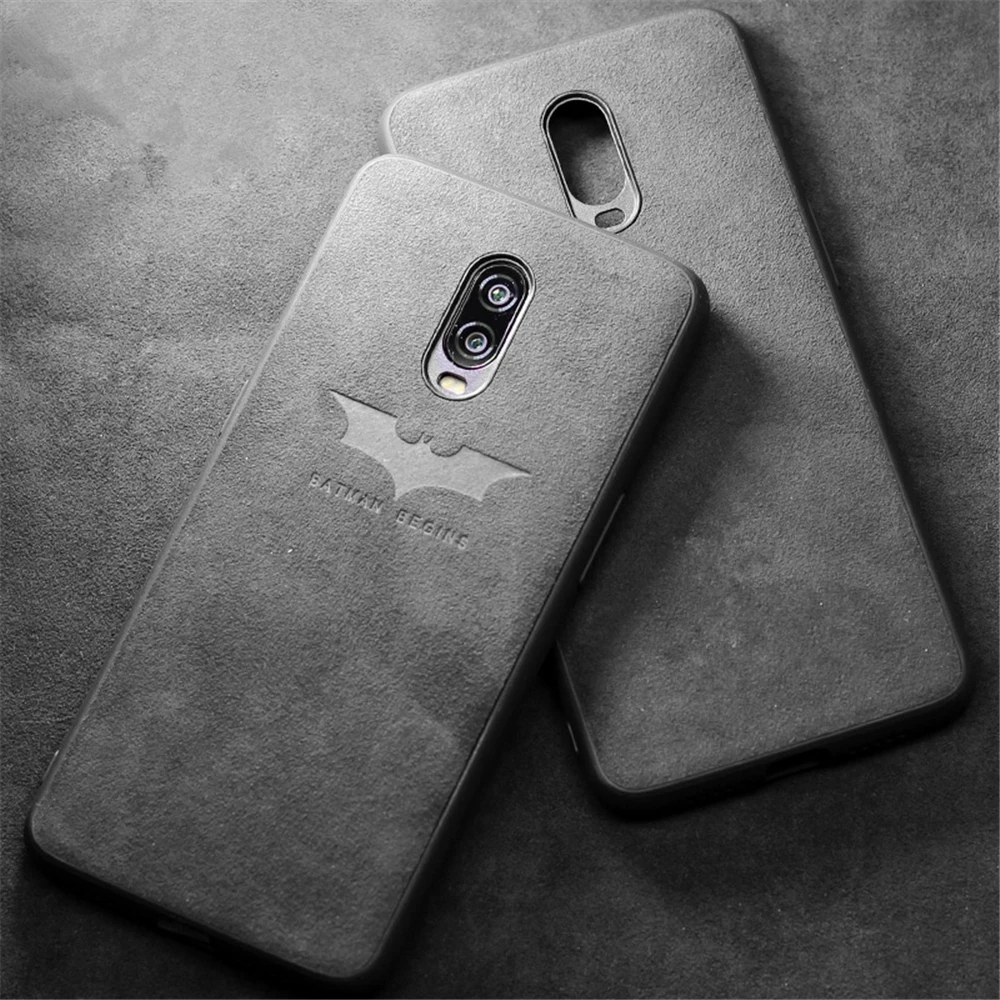 Luxury Suede Fur Leather Phoen Case For OnePlus 5 5T 6 6T 7 Pro Shockproof Batman Soft Back Cover for One Plus 6T 5T Coque Capa