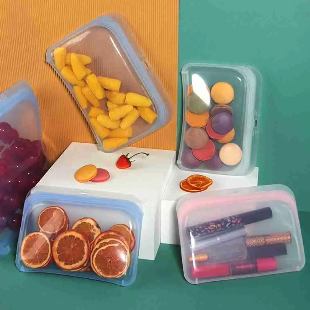 

3 Piece Set Silicone Fresh-keeping Bag Household Refrigerator Organizer Tools Home Organizer Kitchen Food Bag Storage E4Q7