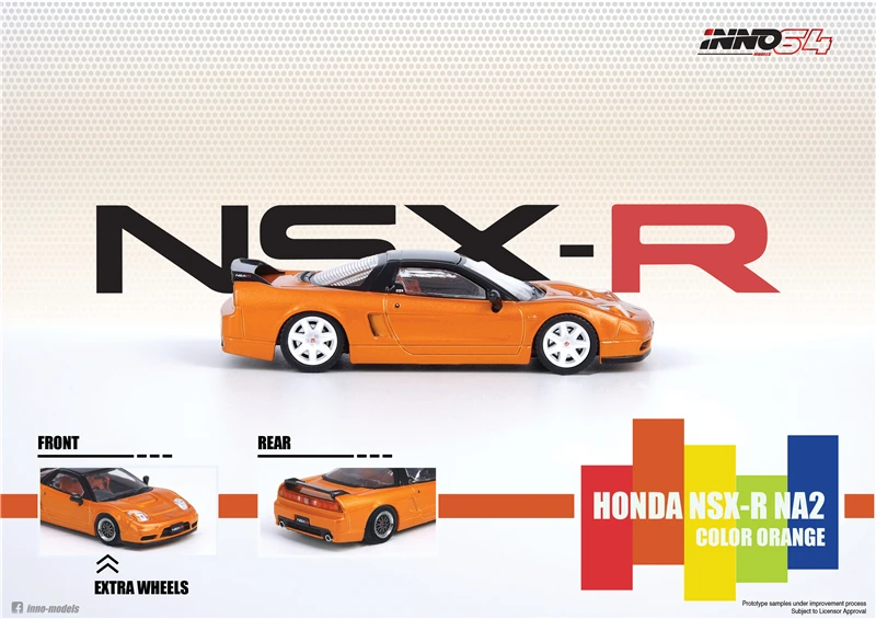 INNO 1:64 Honda NSX-R NA2 Imola оранжевый жемчужиной ж/дополнительные колеса литья под