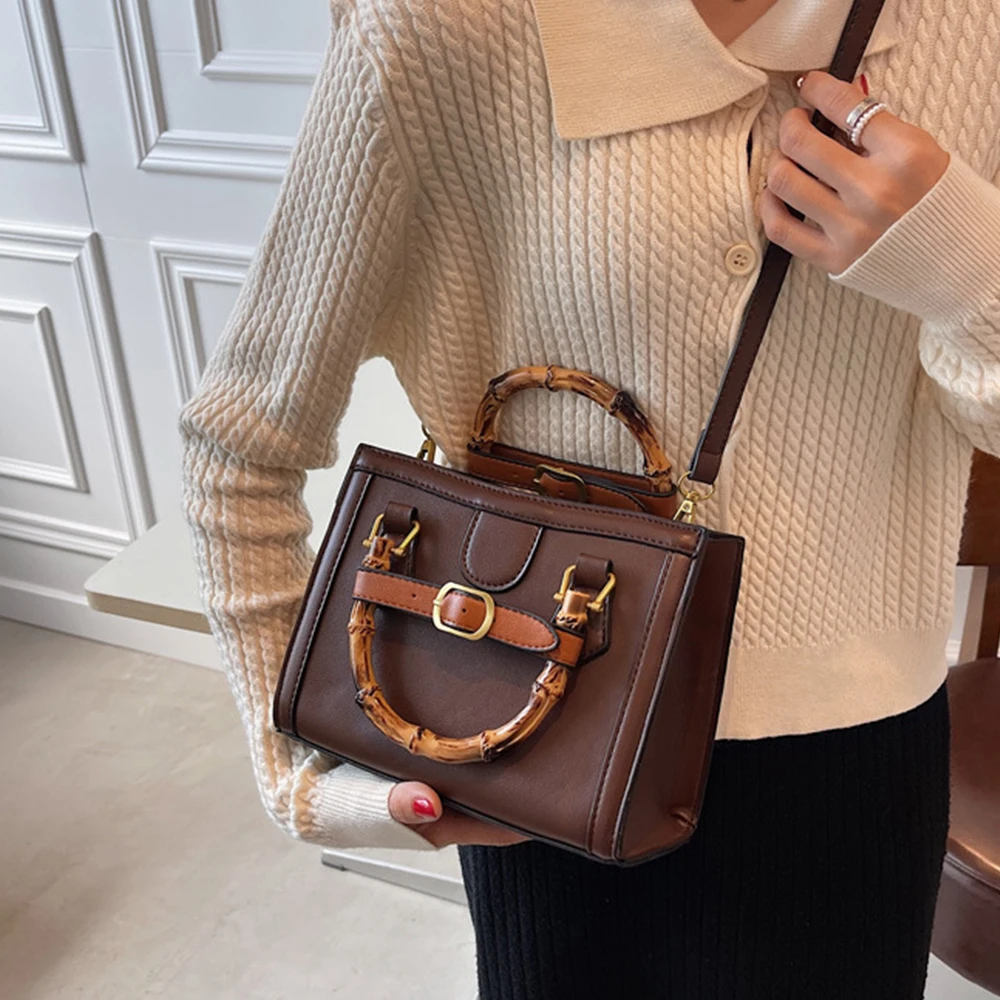

Fashion BanBoo Handle Shoulder Bag Square Brands Women's Handbag Designer Small Crossbody Bags for Women 2021 Flap Purse Ladies