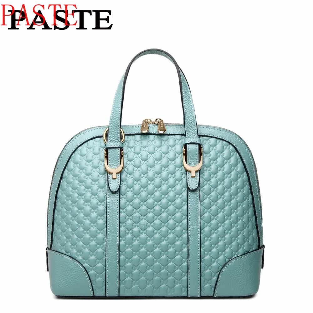 Сумка женская из натуральной кожи саквояж на плечо от известного бренда три