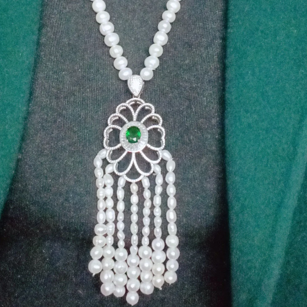 

YKNRBPH Women's Long Pearl Necklace Wedding /party High Quality Swearet Chain