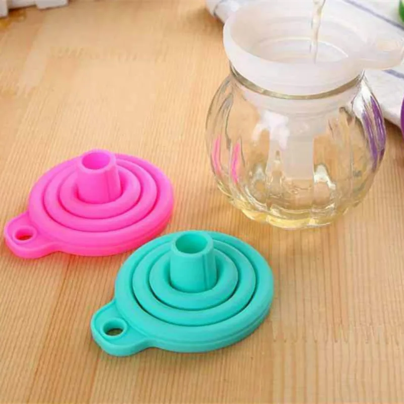 1 шт. Мини Складная воронка силиконовая Складные портативные лейки подвешиваются