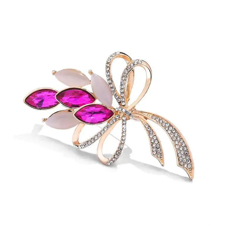 3 цвета изысканный женский Опаловый блестящий кристалл большие броши бант