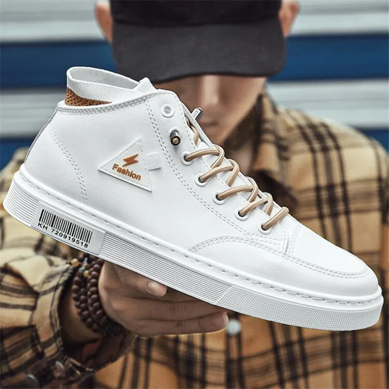 

Men's shoes 2020 new casual all-match trend small white shoes mid-top outdoor men's sneakers shoes breathable fashion mens shoes