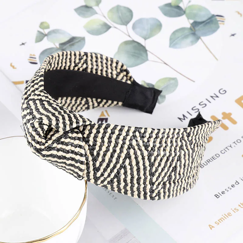 Style 25 Haimeikang богемный обруч для волос, летняя соломенная плетеная повязка на голову для женщин, крестик ручной работы, обруч для волос, обруч для волос, аксессуары для волос - Цвет: Style 25