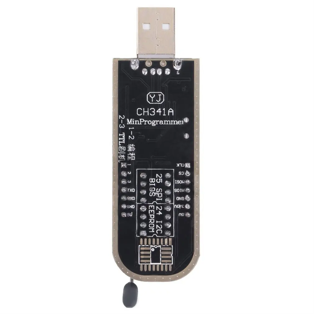 Программатор USB EEPROM черно желтый 25 серий SPI 24 записывающее устройство BIOS флэш