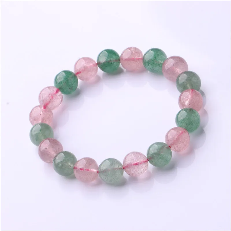 

Natural red and green strawberry crystal bracelet