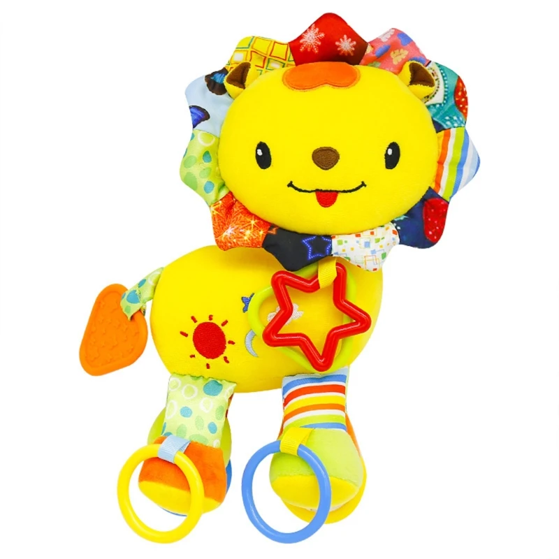 

425F Cute Lion Shaped Rattle Stroller Hanging Accessories Early Educational Toys Bed Around Hanging Supplies Cloth Made
