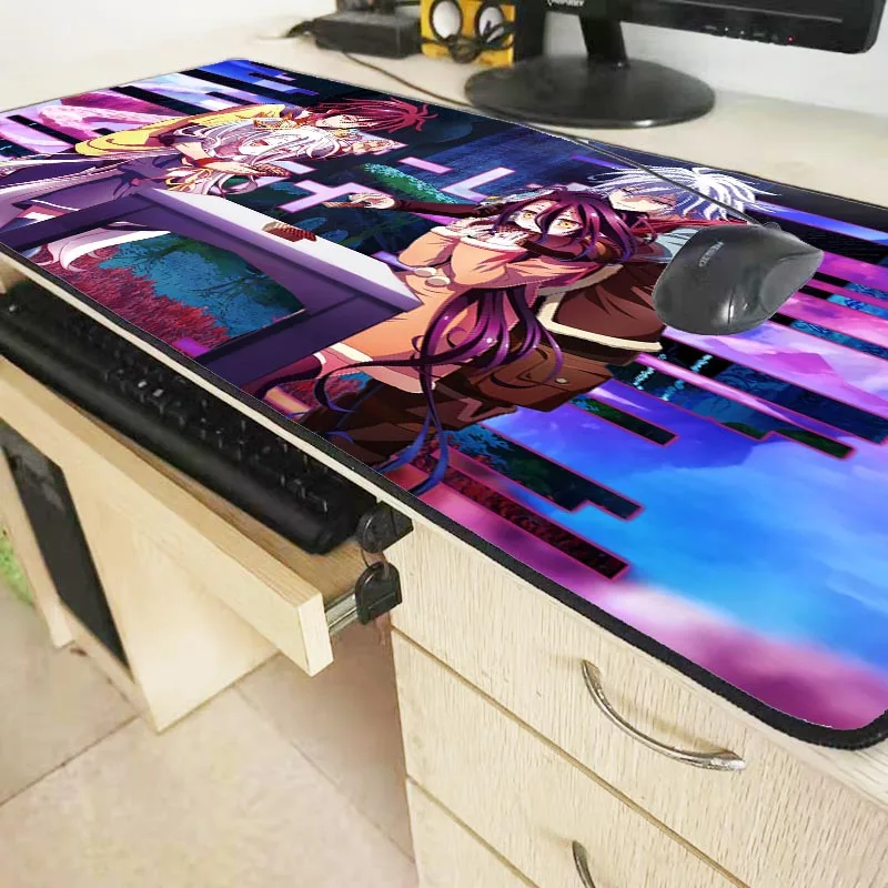 Mairuige Anime Cartoon No Game Life Gamer Speed Mice Retail Large Rubber Waterproof Mousepad Locking Edge Desk Mat for CSGO | Компьютеры и