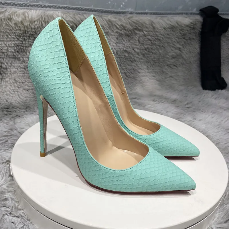 

NoEnName_Null-12cm sexy Mint high heels Women's narrow pointed high, snake design, 8cm, 10cm, 12cm, size 33, size 45