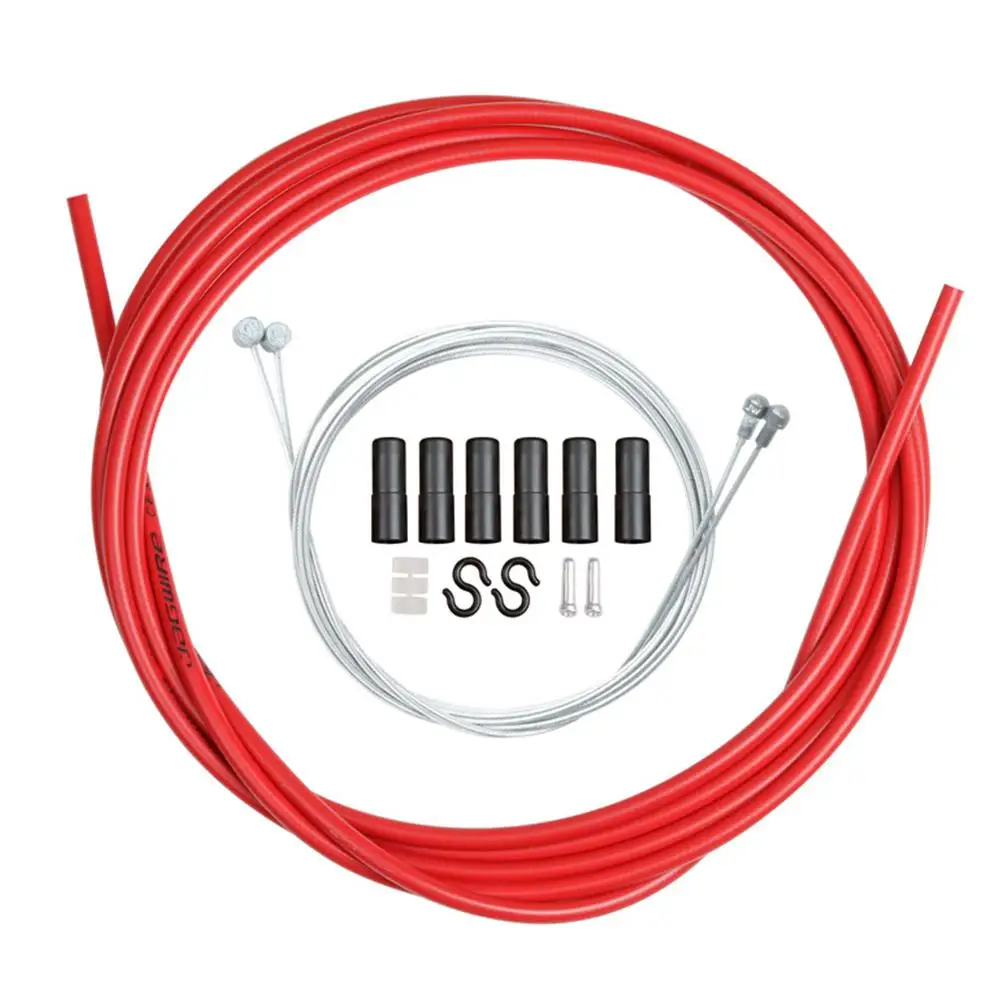 Red Brake Cable 2 м тормозной механизм горного велосипеда Наборы кабелей Тормозная Линия корпус кабель для переключения провода трубы комплект костюм с хвостовыми колпачками для горного велосипеда - Цвет: Red Brake Cable