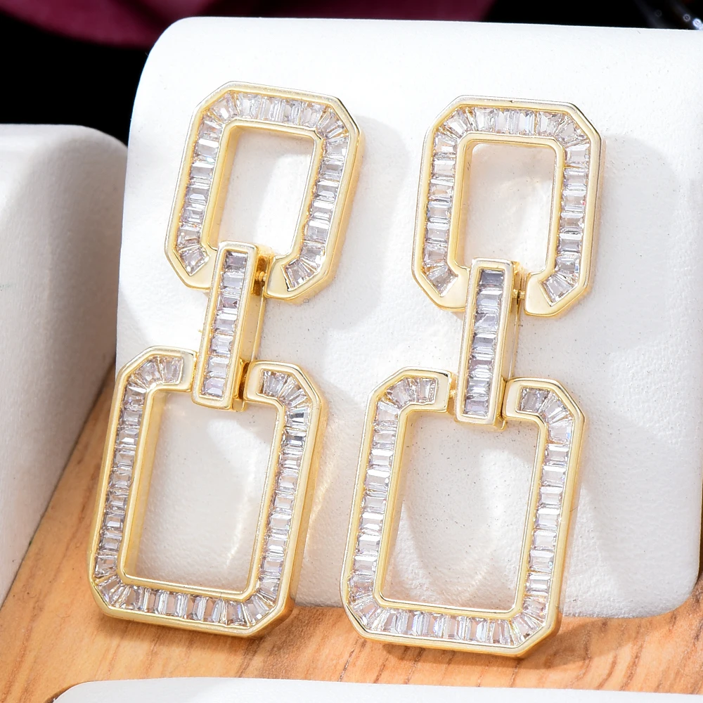 GODKI Icedout Miami Link Chain серьги в стиле хип-хоп и панк для женщин свадебная вечеринка