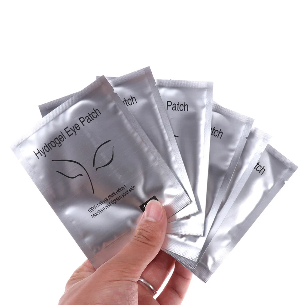 

100 Pairs Eye Shadow Protector Pads Eye Patches & for Lower Eyelid (Pearlescent) & 100 Pcs Grafting Eyelash Brushes (Rose Re