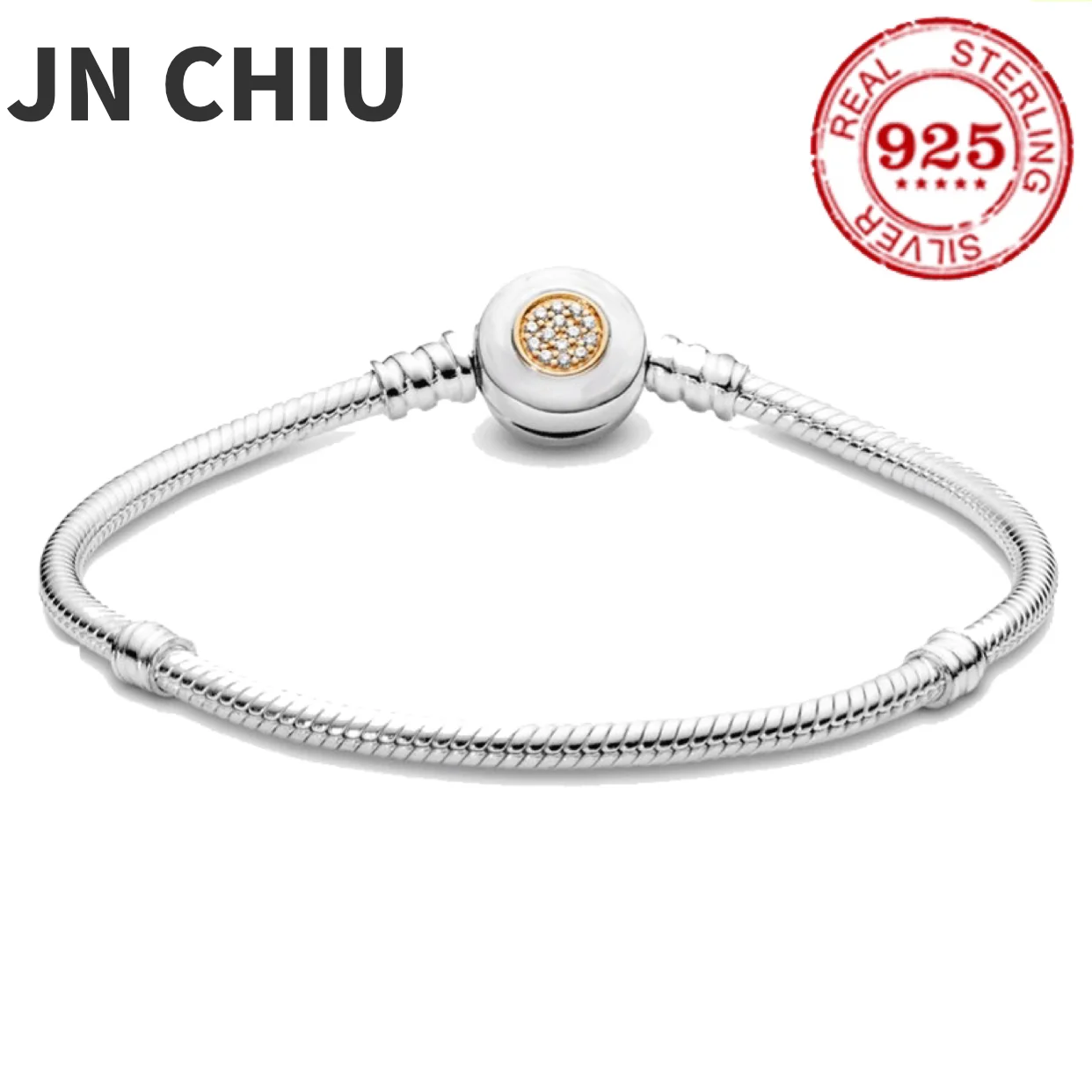 

Hot Sale Real 100% 925 Sterling Silver pan bracelet Love heart crystal bracelet For Women Fit Original DIY Charm Jewelry