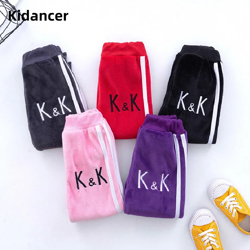 

Kidancer Plus Velvet Winter Pants For Girls Casual Warm Pants Boy Legging Sport Fleeces Baby Girl Clothing for Height 75cm-120cm