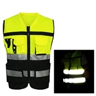 Спортивный жилет со светоотражающими полосками, защитный куртка для водителя, видимость Workwea, жилет, жилет дорожного рабочего, велосипедная куртка