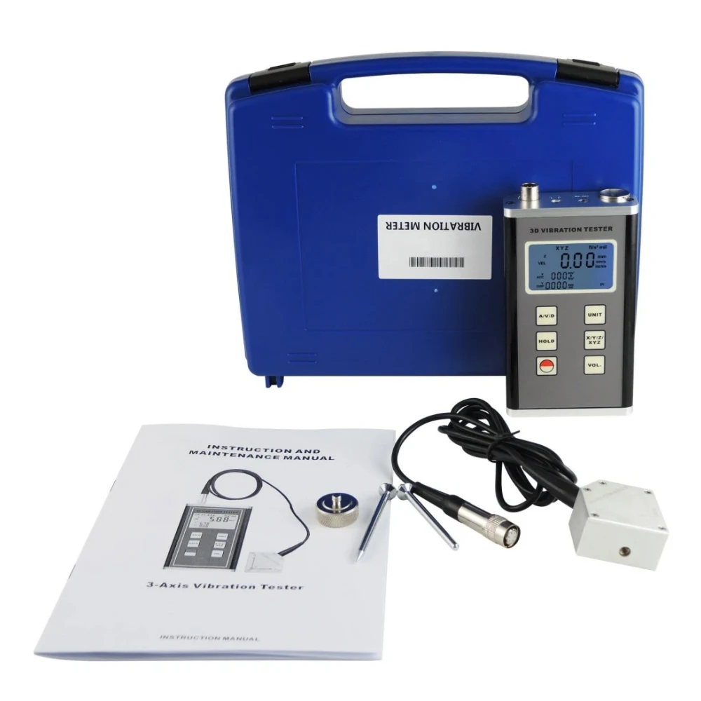 Landtek VM6380 цифровой измеритель вибраций 3 оси пьезоэлектрический акселерометр