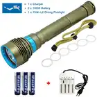 Фонарик для подводного плавания, 15000 люмен, 100 м, светодиодный фонарик 7x XM-L L2, водонепроницаемый, 1865026650 подводное плавание