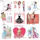 Prajnaмодные утюжки для девочек с надписью Vynil, глажка, наклейки с теплопередачей, милые балетные термо-нашивки для девочек, одежда, футболка