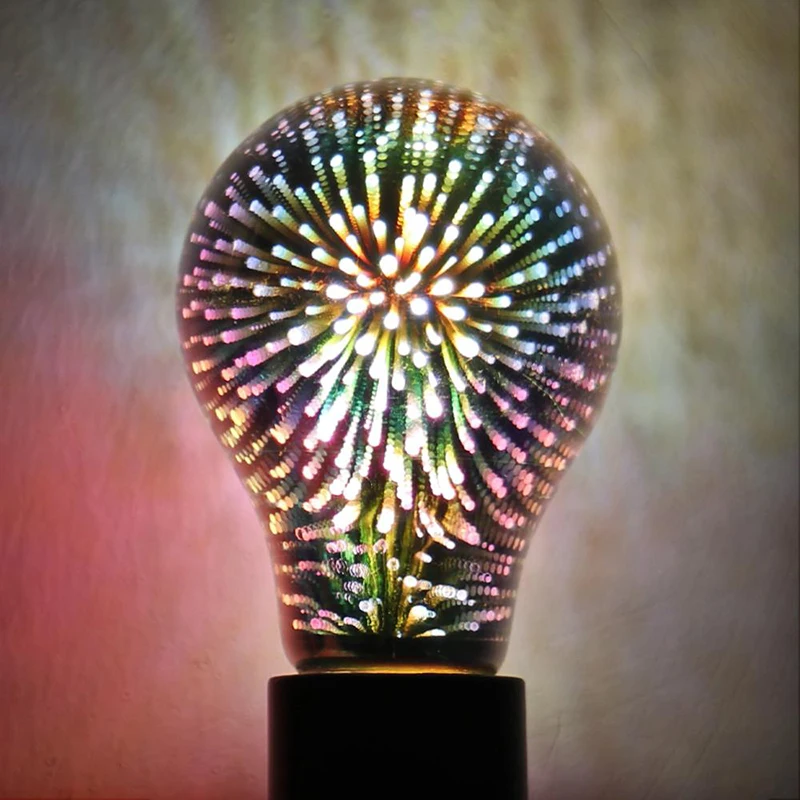 3D фейерверк эффект светодиодный светильник лампа E27 Edison лампа накаливания лампа для промышленного винтажного украшения атмосфера ночной Светильник s