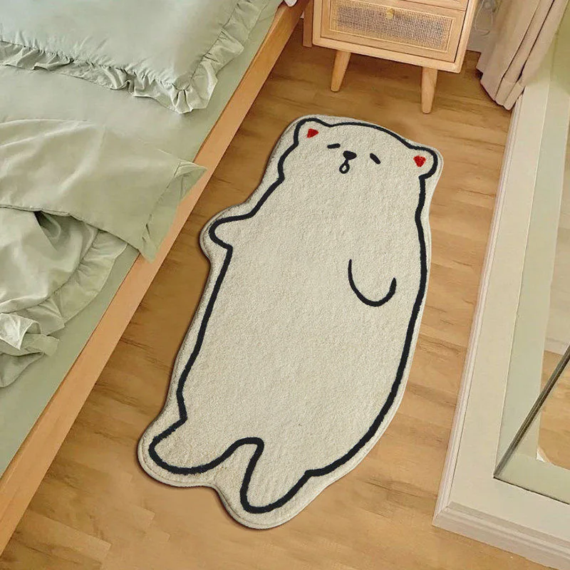 Cartoon Animal Cute Polar Bear Stray Rabbit Shape Floor Mat Bedroom Home Doormat Kitchen Non-slip Absorbent Doormat