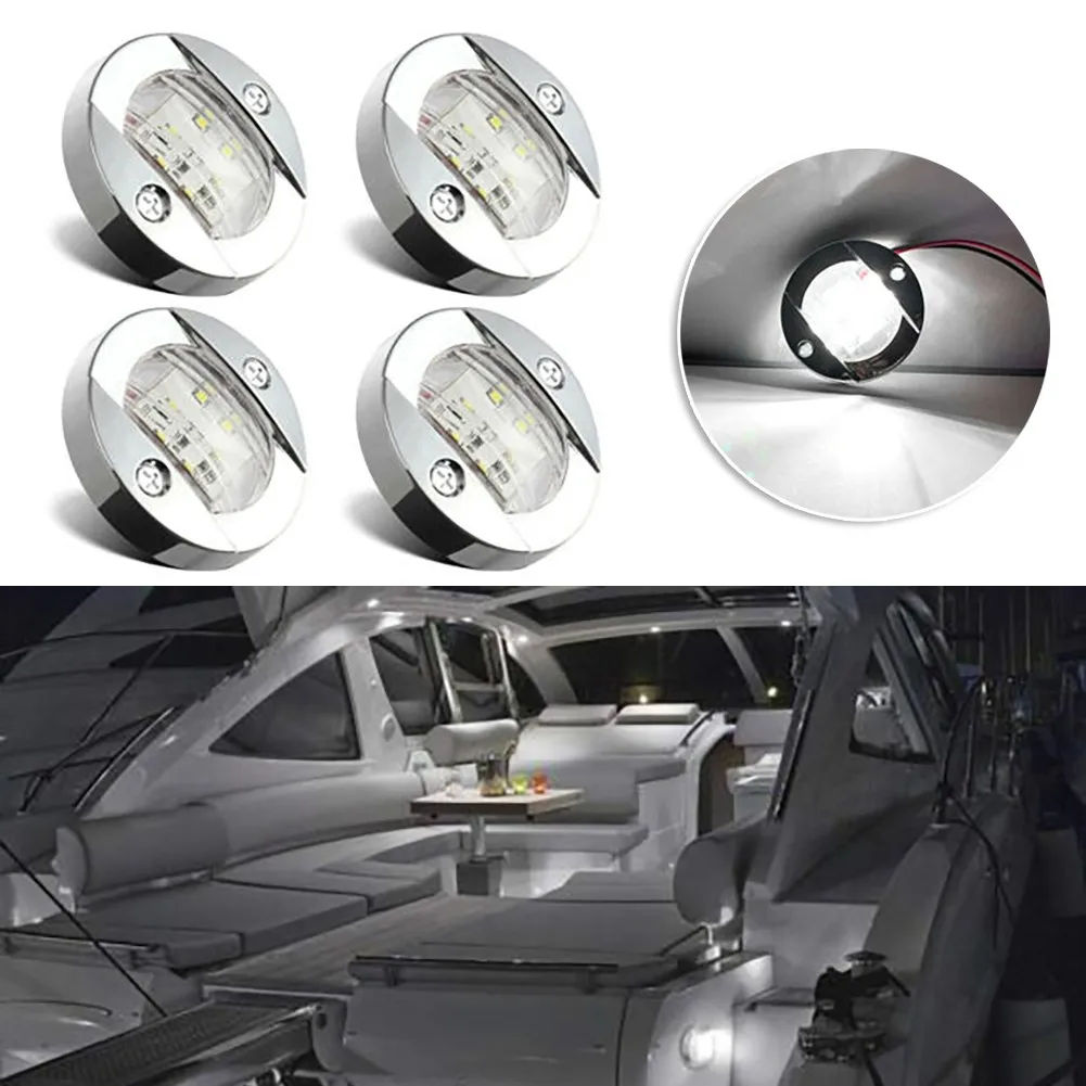 

Waterproof Boat Stern Lights White Parts Round 6-2835-SMD Courtesy Light