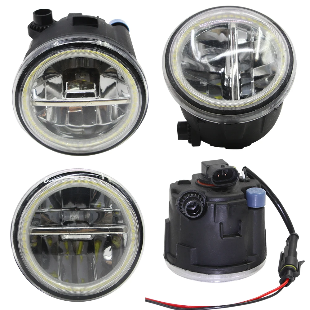2 х Автомобильный светодиодный противотуманный светильник 4000LM Halo Кольцо Ангел