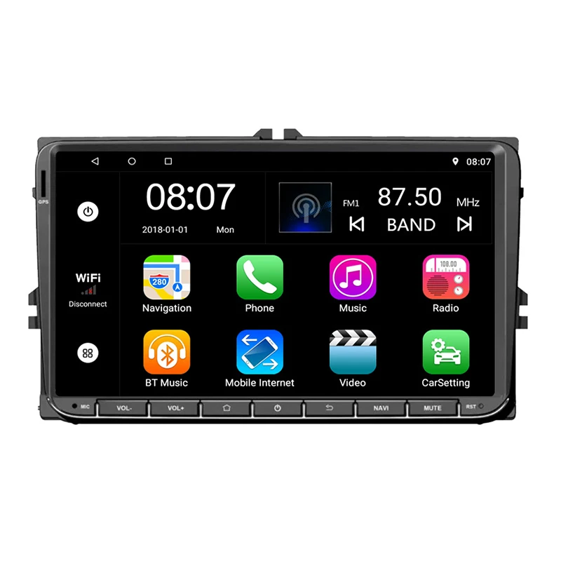 9 дюймов Android 8 0 двойное 2Din автомобильное радио Gps авто 2 Din для Volkswagen/Passat/Golf/Skoda/Seat Wifi