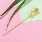 Нефрита 925 стерлингового серебра аксессуар для волос Лилия Цветок Бабочка заколка для волос, роскошные ювелирные изделия ручной работы в китайском стиле; Женская подарок