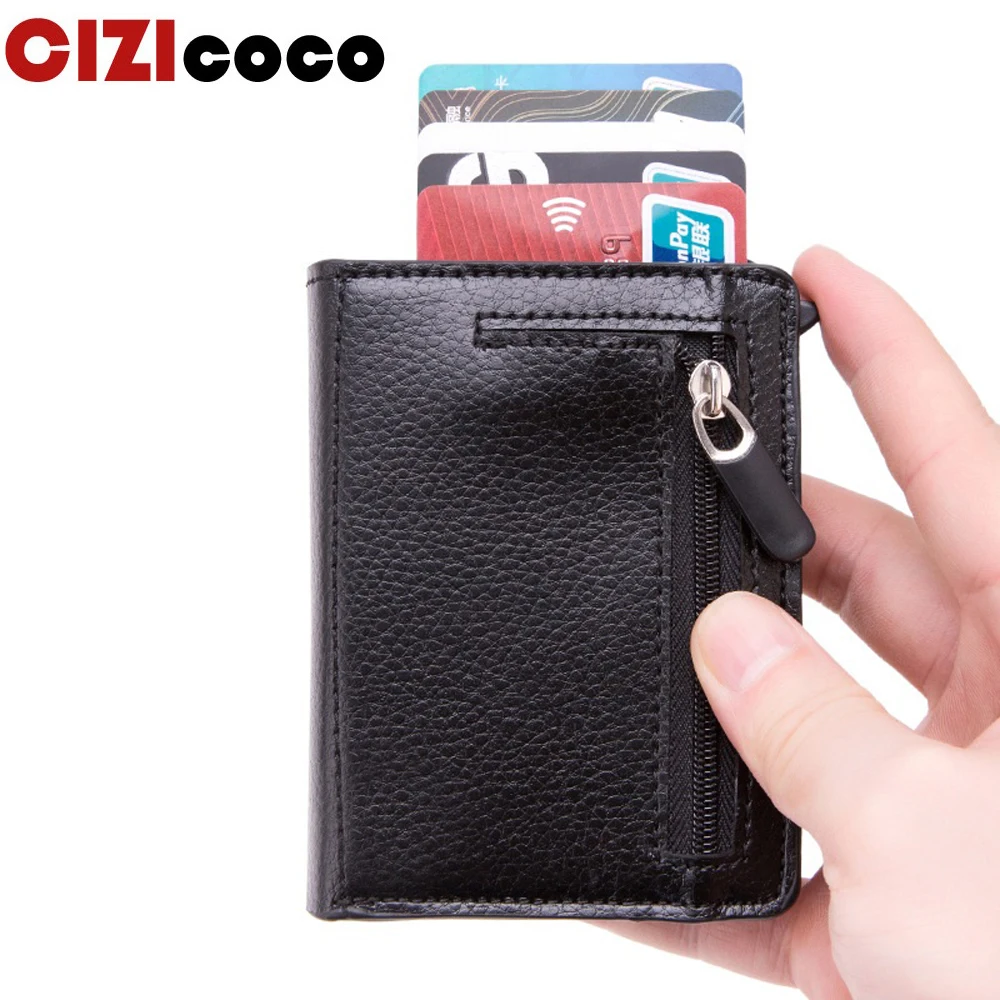 Металлический держатель для визиток 2020 RFID Кошелек Алюминиевый защитный мягкий