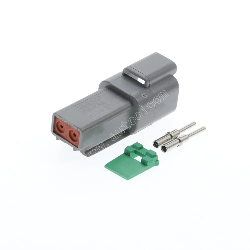 Conector + Terminais Sólidos para Válvulas Cinza Deutsch Série Automotivo Impermeável Solenóide Barcos Komatsu 100kits Dt04-2p