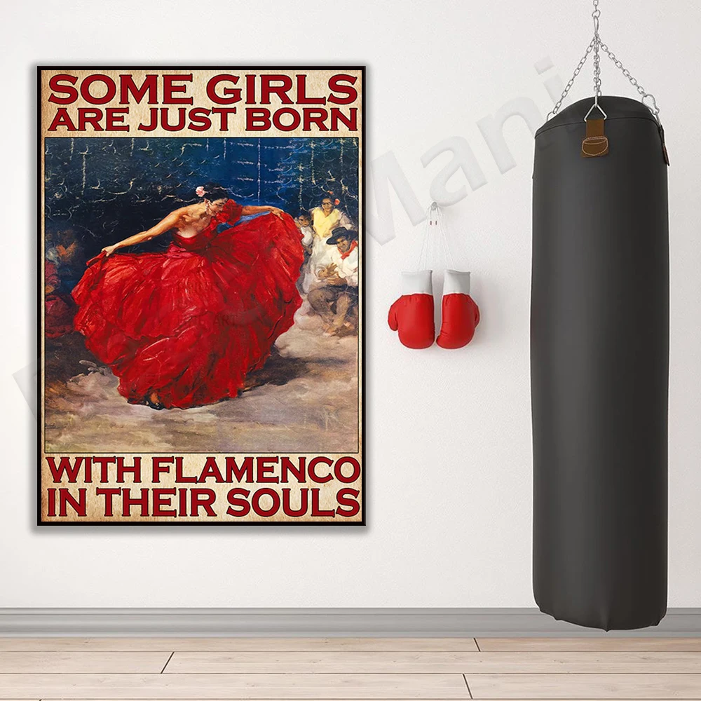 У некоторых девушек есть плакаты с фламенко-душой украшение на холсте при